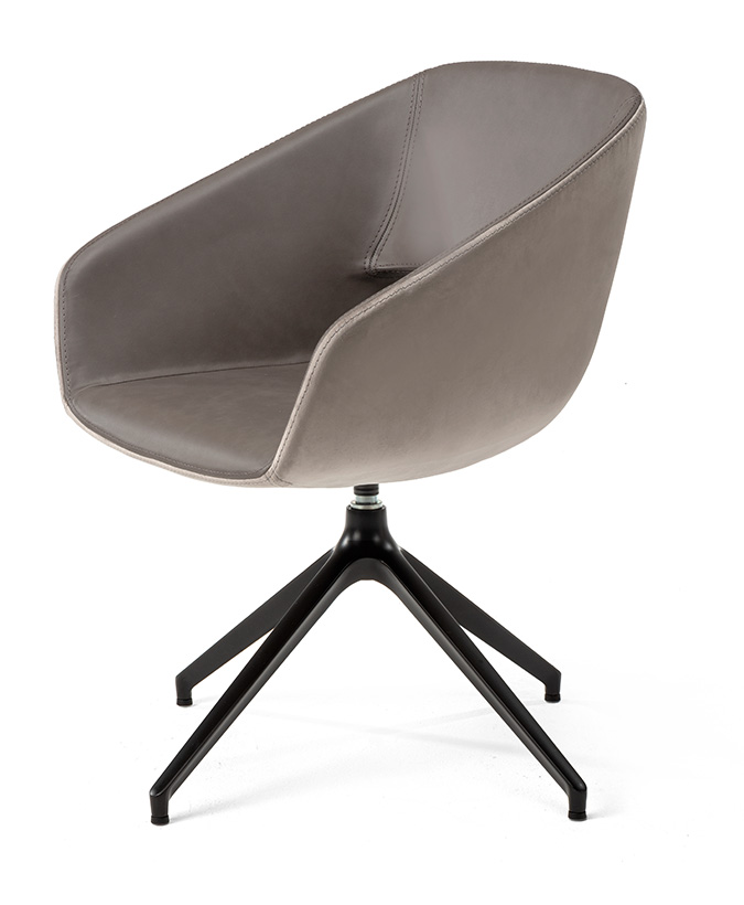 Burq vergaderstoel open (draaibare spinpoot)