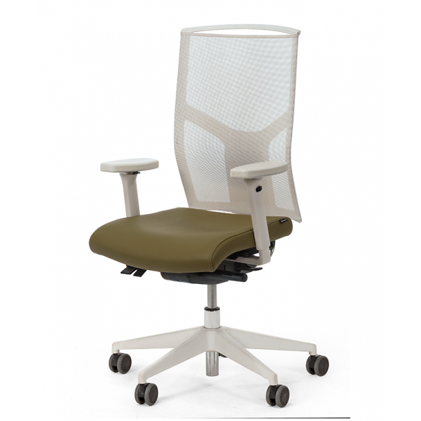 Fin ergonomische bureaustoel (wit)