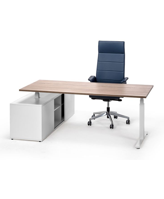 Flex zit/sta bureau met aanbouwkast (elektrisch verstelbaar)